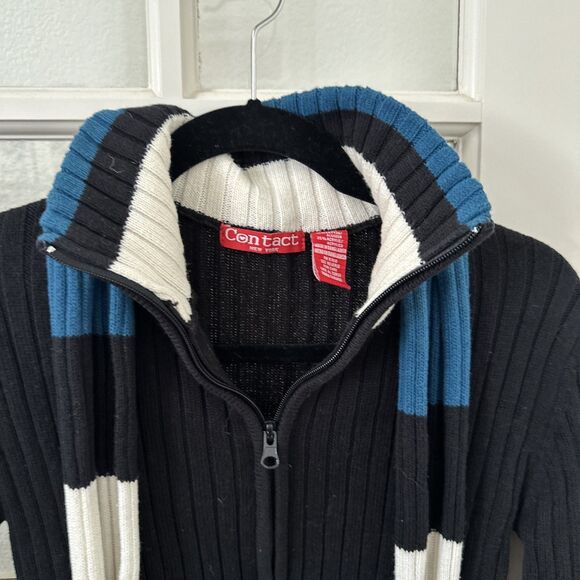 Y2K Zip Up Cardigan With Matching Scarf  Womens Medium NWOT - Picture 4 of 10